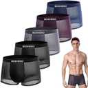 Men's Boxer Briefs, Ultra Breathable Soft Moisture Wicking, Skin-Friendly Design, More Durable - Pack of 5 4XL