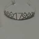 34pcs Dancing Queen Party Decorations 17,Dancing Queen Banner,Silver 17th Birthday Tiara and Sash,Balloons,Disco Hanging Swirls,Butterfly,Candles and Cake Topper,Tablecloth for 17 Birthday