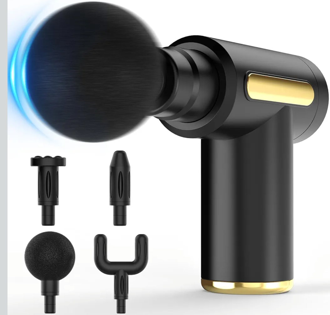 Massage Gun, Small Travel Tool, Massage Gun Deep Tissue,Percussion Handheld Portable Muscle Massager Tool for Full Body Pain Relief, Ideal Gifts for Men, Women(Black)