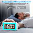 Alarm Clocks for Bedrooms, Mirror Clock with 8 RGB Atmosphere Light, Dual Alarms, 3 Alarm Modes, Snooze, Sleep Aid, Timer, USB Charger, Bedside Digital Alarm Clock for Kids, Adults, Heavy Sleepers