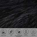 Softlife Black Faux Fur Sheepskin Chair Cover Seats Cushion Pad Super Soft Area Rugs for Living Bedroom Sofa Dorm (1.6ft x 1.6ft)