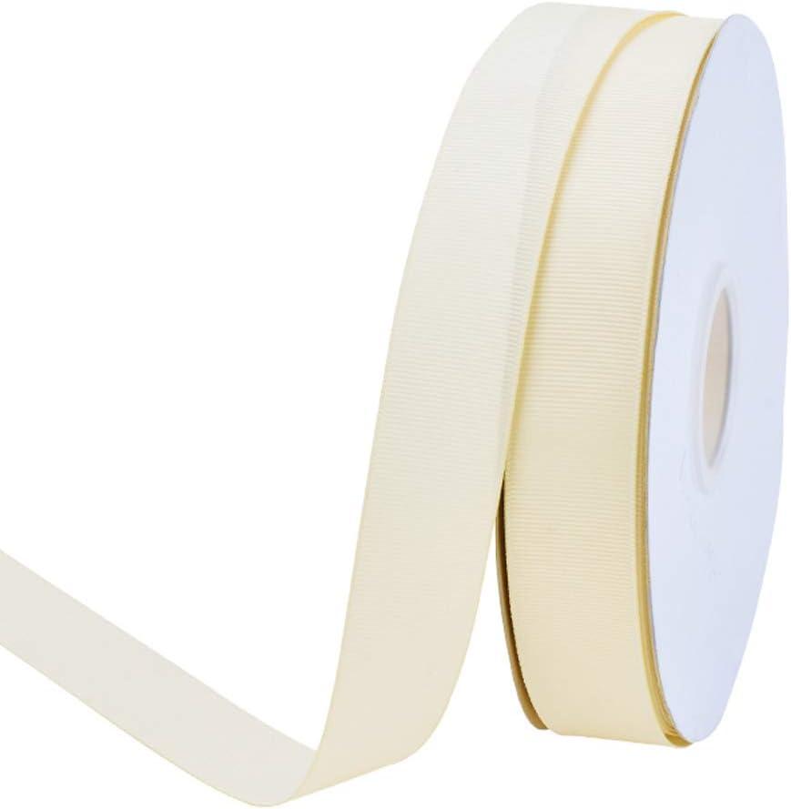Ribest 1 inch Ivory Grosgrain Ribbon 50 Yards Per Roll for Crafts Bow Maker Wreaths Gift Wrapping Hair Accessories Wedding