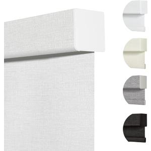 Persilux Blackout Roller Shades & Blinds Windows Shades Free-Stop Blackout Blinds with Jacquard Fabric, Cordless Pull Down Shades for Home, Easy to Install for Door/Office, White(35" W x 72" H)
