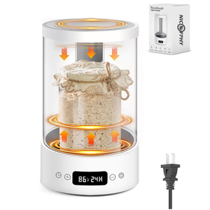 Sourdough Starter Warmer Home Incubator  Upgraded Sour Dough Warmer Box with Double Heating Plates and Warming Dome, 70120°F Precise 1°F Thermostat, 24H Timer Fermentation Sourdough Heater Mat Tool