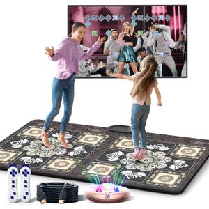 TIK-Tok Dance Mat Game for TV, Christmas Colors Wireless Plug and Play Wrinkle-Free & Non-Slip Electronic Dance Mats, Exercise Dance Pad with Camera for Kids and Adults, Boys & Girls Gifts Toy, Medium