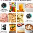 MegaWise Stainless Steel Titanium Reinforced 3-in-1 Immersion Hand Blender, Powerful with 80% Sharper Blades, 12-Speed Corded Blender, Including Whisk and Milk Frother (3-in 1 Black)