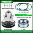 XT1-LT42 Mower Deck Rebuild Kit Replaces Spindle Assembly Fits for MTD 618-06976, 618-06976A, Blade 742-04308, 742-04312, 742-0656, Length 100'' Belt 754-05021, 954-05021