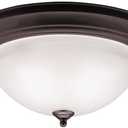 Kichler 8116NI Flush Mount Round Glass Ceiling Lighting, Brushed Nickel 3-Light (16" W x 7" H) 180 Watts