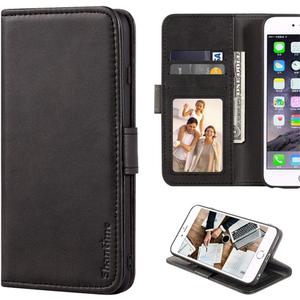 Suede Texture PU Leather Wallet Phone Case Compatible with T-Mobile Revvl 7 Pro 5G, Magnetic Flip Cover with Card Slots and Full Protection Black