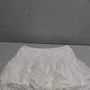 SHENHE Women's Y2K Lace Mini Skirt with Shorts A Line Hight Waisted Ruffle Skirt Skort White Small
(White)