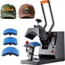 VEVOR 4-in-1 Heat Press Machine for Hats with 6x3inches Curved Teflon-Coated Heat Plate, Easy Temperature Control Non-Slip Base, Four Replaceable Elements 6x3/6.7x2.7/6.7x3.8/8.1x3.5inches