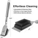 GRILLART Grill Brush and Scraper, Wire BBQ Grill Brush for Outdoor Grill, 16.5 Grill Cleaning Brush BBQ Grill Accessories, Safe Grill Cleaner Brush-Ideal Gift for Men/Dad BBQ Brush for Grill Cleaning