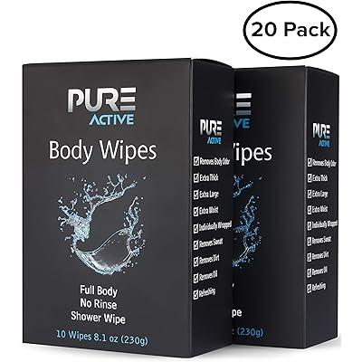 No Rinse Shower Body Wipes 1 Wipe Per Pack (19 Count)