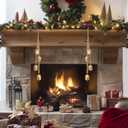 Christmas Bells Vintage Hanging Decorative: Gold Bells Decor with Jute Hanging Rope - Metal Cow Bells Christmas Decor for Christmas Wreath Garland Tree Wedding Party Door Staircase Railings (Glossy Gold - 4 Bells Set)