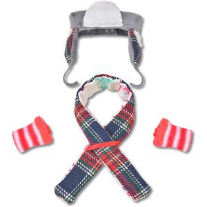 E-TING Santa Hat+Sock+Scarf Clothing for elf Doll