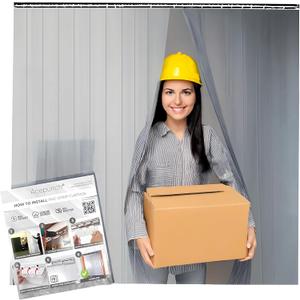 Clear PVC Smooth Plastic Strip Door Curtain Kit Standard 36x80 '' Waterproof Commercial Walk in Freezers Warehouse Garage Hurricane Shutters Gate Overlap Clean Room Heavy Duty Vinyl AP1173