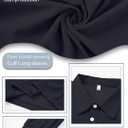 Scrub Shirt for Men Lab Medical Polo Nurse Doctor Stand Up Collared Long Sleeve Medicine Work Top (Black, XXL)