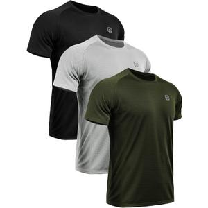 NELEUS Men's Dry Fit Mesh Athletic Shirts (XX-Large, 5033# 3 Pack: Black,grey,olive Green)