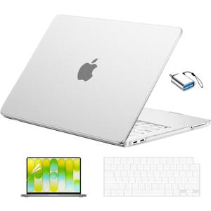 EooCoo for MacBook Neo Case 13 inch 2026 Model A3404 with A18 Pro Chip, Scratch Resistant Protective Hard Shell Case & Keyboard Cover & Screen Film & Type C, Original Matte Clear