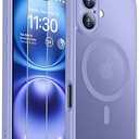 SPIDERCASE Magnetic for iPhone 16 Plus Case, with 2 Pcs [Tempered Glass Screen Protector] Translucent Matte Back Slim Shockproof Protective Phone Case for iPhone 16 Plus 6.7'', Light Purple