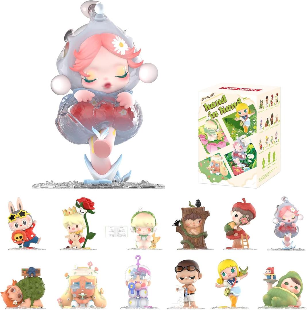POP MART Hand in Hand Series Figures Blind Box Figures, Random Design Action Figures Collectible Toys Home Decorations, Holiday Birthday Gifts for Girls and Boys, Single Box