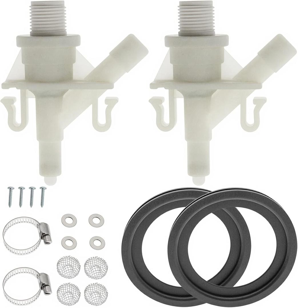 2 Pack 385311641 rv water valve kit,Camper toilet valve replacement kit With Flush Ball Seal Replacement for Dometic and Sealand 300, 301,310,311,320,321 RV Toilet,Ultrasonic technology, leak proof