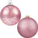 XmasExp 6in Large Christmas Ornaments Christmas Ball Ornaments Giant Tree Decoration Shatterproof Decorative Hanging Balls for Holiday Party Decor (Pink,2pcs)