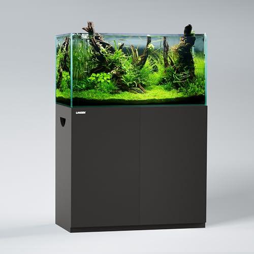 LANDEN Aquarium Stand and Cabinet, for up to 44Gal Tank, Fish Tank, Nano Foam Leveling Mat Included, Contemporary and Simple Design, Wooden Matte Black Painted(Stand Only) W35.5xD17.7xH31.49inches