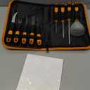 7Felicity Professional Halloween Pumpkin Carving Kit, Anti-Slip Rubber Handle, 9 Piece Stainless Steel Pumpkin Carving Tools Knife Set for Halloween DIY Decoration, with Storage Bag and Stencils