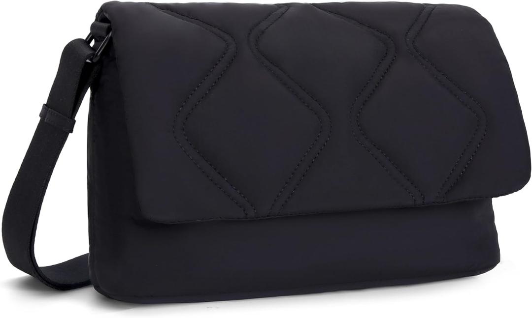 Lightweight Crossbody Bags for Women Daily/Travel, Quilted Puffy Purse with Adjustable Strap, Shoulder Handbags