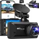 Dash Cam Front Rear 4K/1080P, Dash Camera for Cars Build in WiFi, Full HD Dash Cam with APP Control, 3.94 IPS Screen Dash Camera with 32GB SD Card, G-Sensor, WDR, 24Hr Parking Mote, Loop Recording (Black)