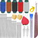 34pcs Big Eye Stainless Steel Sewing Needles Set,Steel Sewing Needle Large Eye Threaders for Hand Sewing Kit