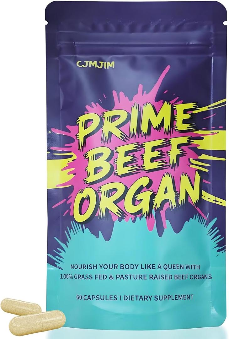 BENIX Beef Organ Supplement for Women - Grass-Fed Liver & Heart Capsules - 60 Count (1)