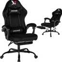 Velvet Gaming Chair, Ergonomic High Back Racing Chair with Footrest, Spring Wide Cushion, Adjustable Headrest & Lumbar Support, 90-135 Recline, 360 Swivel, 300lbs for Home Office, Black