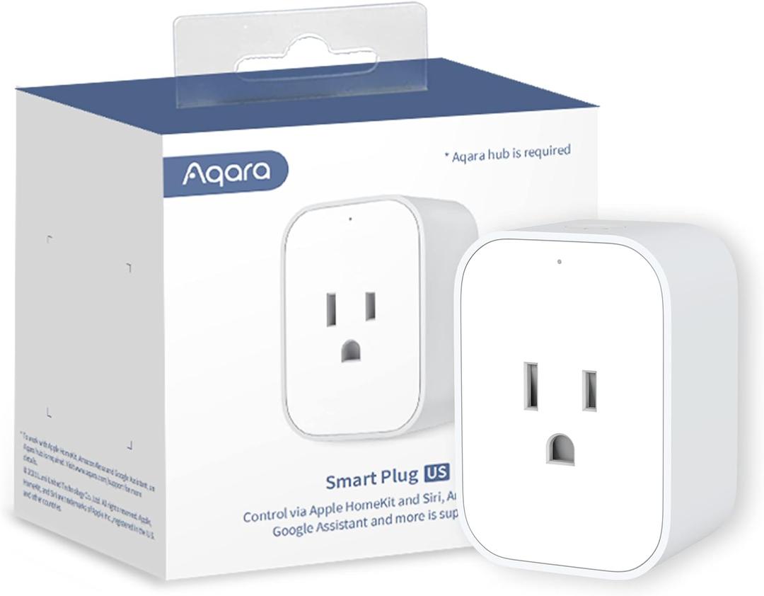 Aqara Zigbee Smart Plug with Energy Monitoring,Overload Protection,Scheduling and Voice Control, 15A Outlet Compatible with Alexa, Google Assistant, and Apple HomeKit Compatible