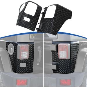 RT-TCZ Rear Corner Guards for Jeep Wrangler JK JKU 20072017, Black ABS Rear Body Armor Protector, Scratch-Resistant Exterior Protection, Peel and Stick Installation (2PCS)