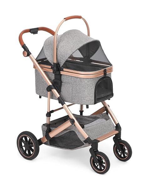 Pet Stroller with Detachable Carrier, Shock-Absorbing & Foldable
Dog & Cat Stroller for Small/Medium Pets, Convertible Car Seat, 4-Wheel Smooth Ride, Travel Carrier