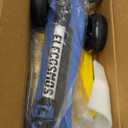 ELECOSMOS Kids Electric Scooter for Age 4-9, Light Up 3-Wheeled Scooter with Big LED Wheels, Wide Flashing Deck, Adjustable Height (Blue)