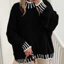 PRETTYGARDEN Women's 2026 Fall Oversized Pullover Sweaters Long Sleeve Mock Neck Chunky Knit Jumper Tops Winter Clothing (XL)