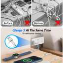 Travel Essentials for Apple Watch Charger,iPhone Charger,3 in 2 Type C/Lightning/Magnetic Travel Charging Cable,Portable Multi Charging Cable for Apple Watch, iPhone 1711, Samsung S26,Car,Camera4ft
