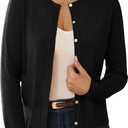 GRACE KARIN Cardigan Sweaters for Women Fall Fashion Crew Neck Button up Cardigan Long Sleeve Lightweight Cardigans 2025 (XX-Large, Black)