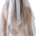 Bride Veils Bachelorette Party Veil White Bow Wedding Veil Soft Tulle Bridal Veils with Comb for Women and Girls
