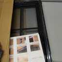 NeatiEase 2 Pack Shed Windows with Black Frame, 24x27 Flush Mount Small Window with Tempered Glass and Fiberglass Screen for Shed, Chicken Coop, Playhouse, Household, Garage (Brown)