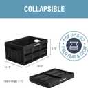 CleverMade Collapsible Storage Bins 32L 3 Pack Heavy Duty Foldable Storage Bins with Built-In Handles for Garage Storage and Home Organization - Ocean
