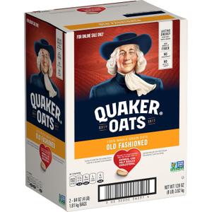 Quaker Old Fashioned Rolled Oats, Non GMO Project Verified, Two 64oz Bags in Box, 90 Servings, 4 Pound