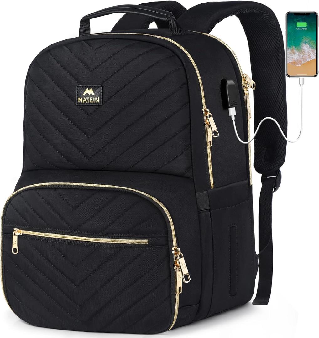 MATEIN Lunch Backpack for Women, 15.6 Inch Laptop Work Backpack with Insulated Cooler Compartment, Food Delivery Bag XXL - 23 x 14 x 15 Inches