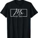 Mr. Est. 2025 Just Married Wedding Hubby Mr & Mrs Couple T-Shirt, Small