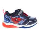 Marvel Spiderman Shoes LED Lightup Shoe - Spidey Sneakers Easy Slipon Laceless Strap Closure Casual Athletic Sneaker for Boys - Navy (Size 11 Little Kid) 