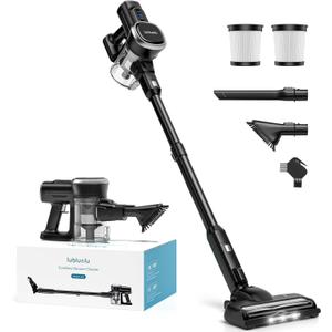 Lubluelu Cordless Vacuum Cleaner, Max 50 Mins Runtime, Stick Vacuum with Touch Screen,Lightweight Vacuum for Carpet, Home Hardwood Floor and Pet Hair. (Black)