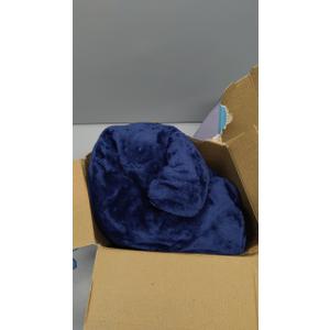 Massaging Weighted Heating Pad for Back Pain Relief, Heating Pads for Neck, Shoulder, Cramp, Portable Heated Pad with 3 Heat Settings & 6 Massage, 18 Relaxing Combinations, Auto Off, 20"x24", Dark Blue